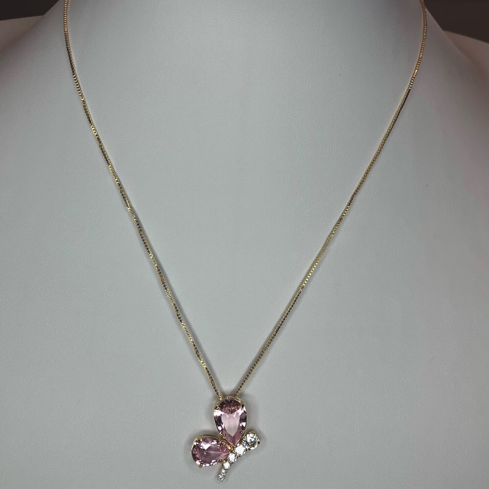 Kunzite Stone Butterfly Necklace